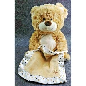 This & That Peek a Boo Teddy Bear With Blanket Animated Talking Plush 10" Sit